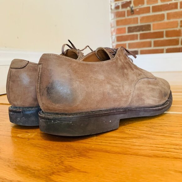 Allen Edmonds Corporate Casuals Khaki Suede Oxford Shoes Size 8.5 - Picture 6 of 13
